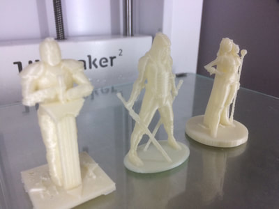 Dungeons and Dragons figures printed in pearl white on the Ultimaker 2 